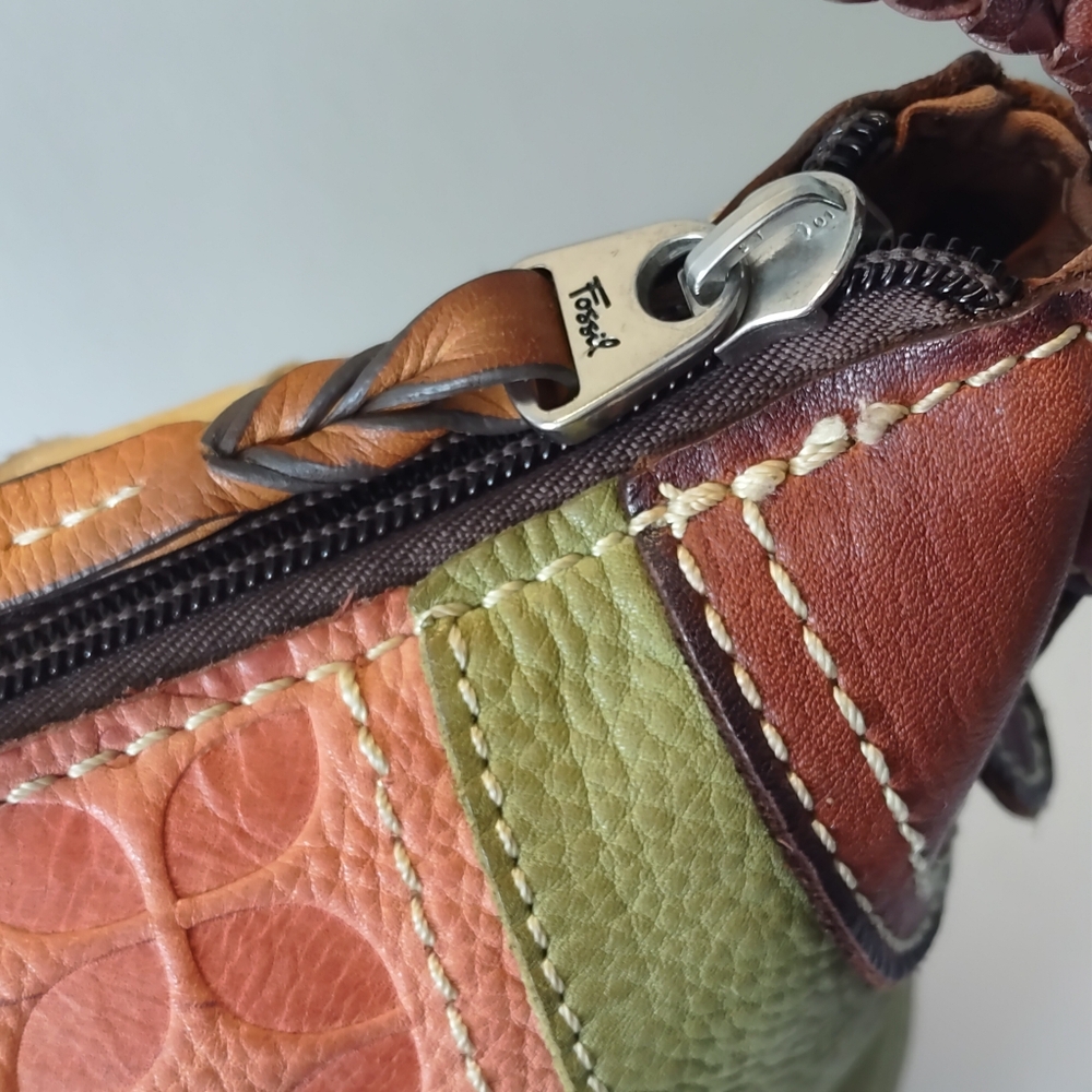 Fossil leather and suede patchwork shoulder bag - Picture 5 of 16